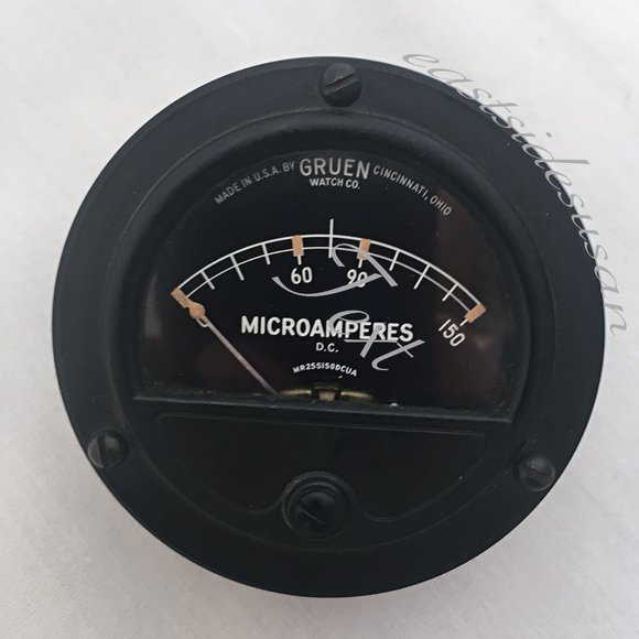 Vintage Other - VTG 40s NOS WW2 Microamp DC Gauge GRUEN WATCH USN